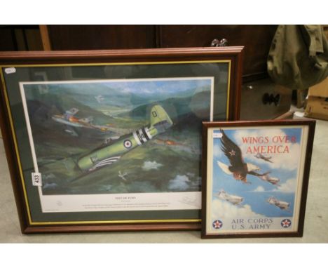 Wings over America framed & glazed print and a framed & glazed limited edition P Jackson print "Fist of Fury"