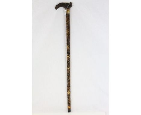 Oriental Style Walking Stick with Figurative Decoration