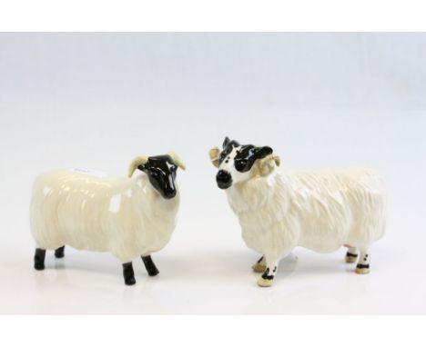 Beswick ceramic models of a Ram & Ewe