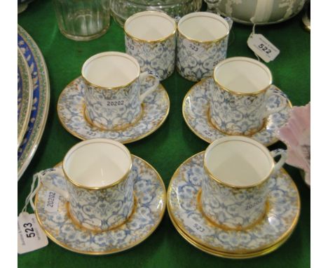 6 Royal Worcester "Aragon" coffee cans and saucers.