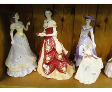 2 Coalport and 2 Royal Worcester ladies.