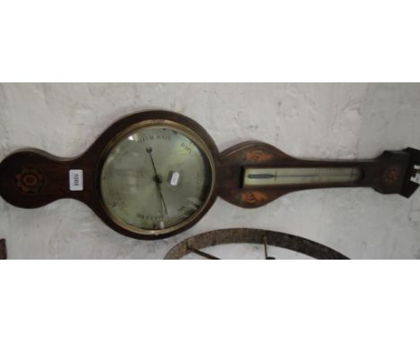 A Georgian mahogany wheel barometer, marked P Introsi, Rochester.