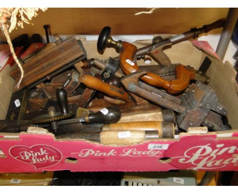 A boxful of carpenter's tools.