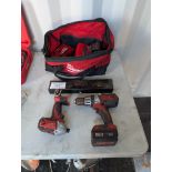 Milwaukee Screw Gun Kit with 2 Batteries and Small Socket Set