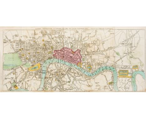 London.- Wakefield (Priscilla) Perambulations in London, and its environs, first edition, folding hand-coloured engraved map,