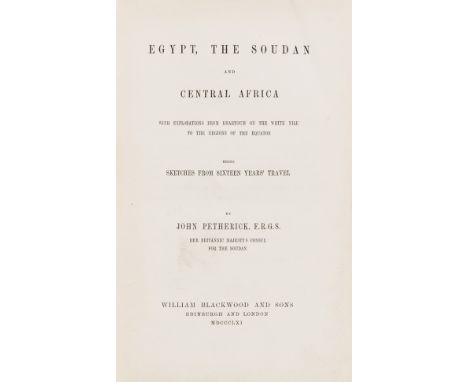 Africa.- Petherick (John) Egypt, The Soudan, and Central Africa, first edition with the rare subscription pamphlet appealing 