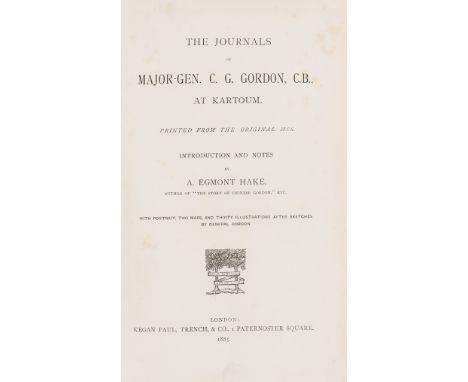 Africa.- Gordon (C. G., Major-General) The Journals...at Kartoum , portrait frontispiece and illustrations, newspaper cutting