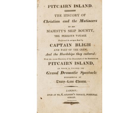 Pamphlets.- Pitcairn Island. The History of Christian and the Mutineers of His Majesty's Ship Bounty, the perilous voyage per