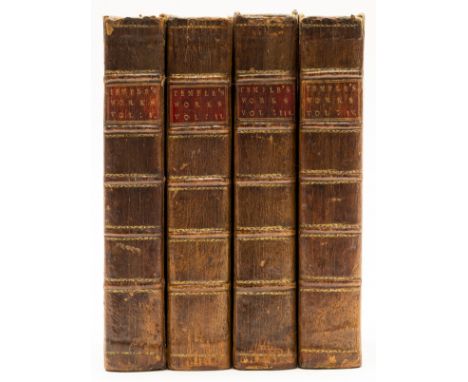 Temple (Sir William) The Works, 4 vol., engraved portrait frontispiece, previous owner's ink signature to front free-endpaper