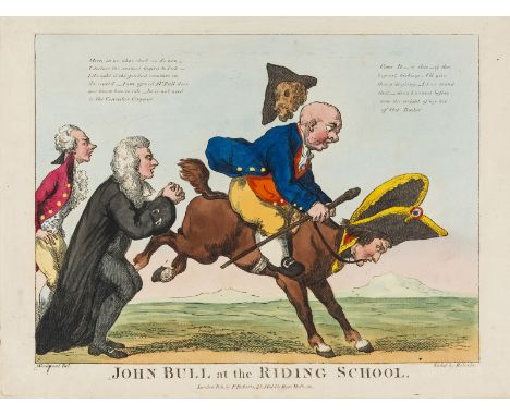 NO RESERVE Caricatures.- Woodward (George Moutard) and others. Seven satirical prints, including John Bull at the Riding Scho