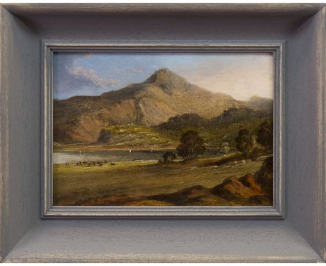 HORATIO MCCULLOCH RSA (SCOTTISH 1805 - 1867), LOCH KATRINE oil sketch on board, signed and titled in pencil verso 16cm x 23cm