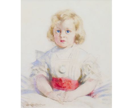 * STANLEY CURSITER CBE FRSE FRIAS FEIS RSA RSW (SCOTTISH 1887 - 1976), PORTRAIT OF A PRETTY YOUNG GIRL watercolour on paper, 