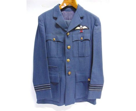 MILITARIA - POST SECOND WORLD WAR R.A.F. UNIFORM  comprising a No.2 Dress tunic and trousers, blue grey; together with a shor