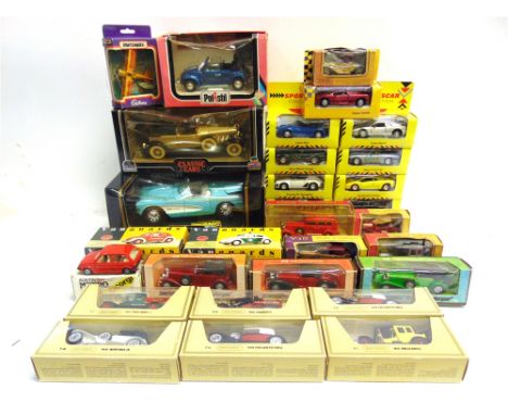 ASSORTED DIECAST MODEL VEHICLES  including a 1/25 scale Polistil Volkswagen Cabriolet, most mint or near mint, each boxed (so