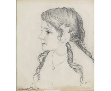 Eric Henri Kennington R.A. (British, 1888-1960)Portrait of a Girl signed and dated 'E H Kennington. 15.' (lower left)pencil o