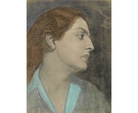 Austin Osman Spare (British, 1886-1956)Portrait of a Lady in Profile signed with initials and dated 'AOS/39' (lower left)chal
