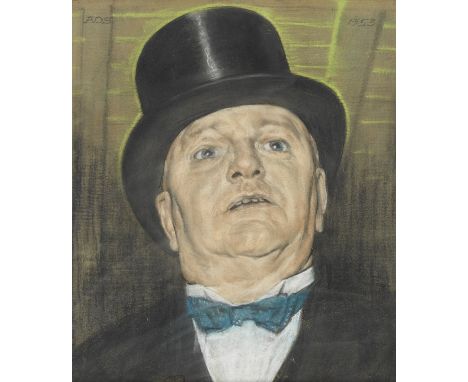 Austin Osman Spare (British, 1886-1956)Man from the Meat Market with Bowtie and Top Hat signed with initials 'AOS' (upper lef