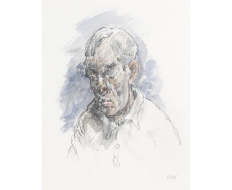 Sir Kyffin Williams R.A. (British, 1918-2006)Portrait of a Man signed with initials 'KW.' (lower right)watercolour and pencil