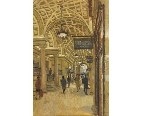 Ken Howard R.A. (British, 1932-2022)India Buildings, Water Street, Liverpool signed 'Ken Howard' (lower right)oil on canvas76