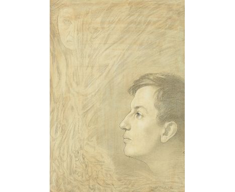Austin Osman Spare (British, 1886-1956)Metamorphosis, Portrait of Oswell Blakeston signed, dated and inscribed 'Oswald Blakes