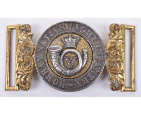 Indian Army Victorian Bombay Native Light Infantry Officers Waist Belt Clasp, fine two piece gilt metal officers waist belt c