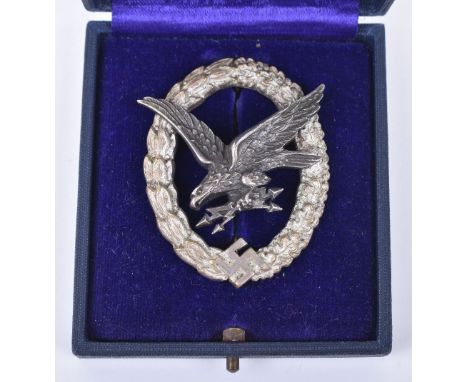 WW2 German Luftwaffe Wireless Operator Air Gunners Qualification Badge by C E Juncker Berlin, superb example of an early peri
