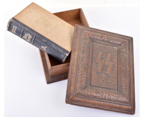 Rare Third Reich Waffen-SS Issue Wedding Edition of Mein Kampf Contained in the Original Oak Casket Case, standard 1942 perio