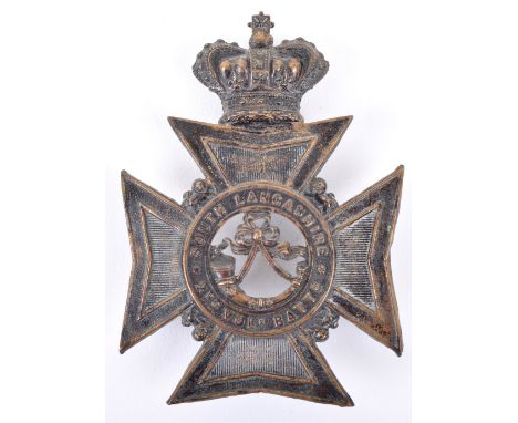 Victorian 2nd Volunteer Battalion South Lancashire Rifle Volunteers Other Ranks Helmet Plate, blackened crowned Maltese cross