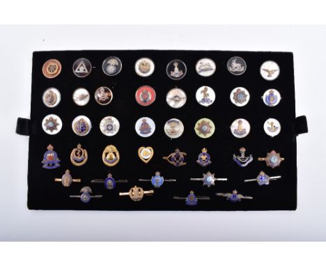 41x Regimental Sweetheart Brooches, fine selection, various periods, including gold framed Royal Flying Corps, gold and torto