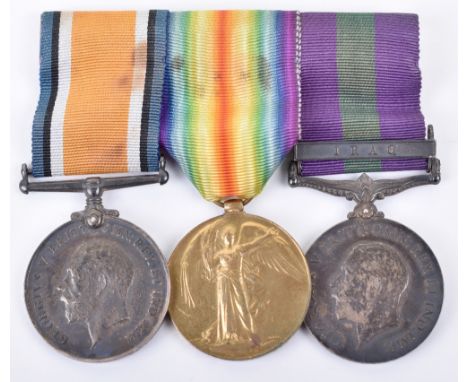 Great War and Iraq Operations Medal Group of Three 8th (Post Office Rifles) London Regiment &amp; Rifle Brigade, consisting o