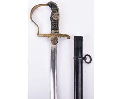 WW2 German Army Prinz Eugen Pattern Officers Dress Sword by Carl Eickhorn, fine example with gilt brass grip with eagle to th