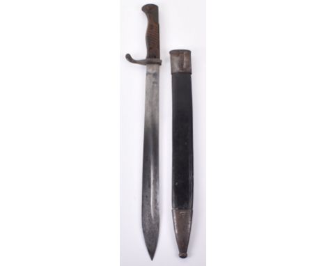 Imperial German Regimentally Marked Mauser 98/05 Butcher Bayonet, fine untouched example complete with its leather and steel 