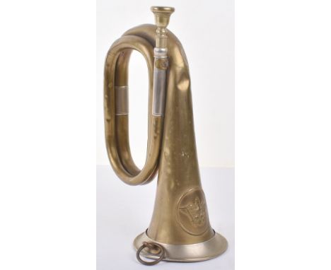 WW1 German Prussian Bugle, fine example of the brass and nickel silver bugle as issued to Imperial German forces during WW1. 