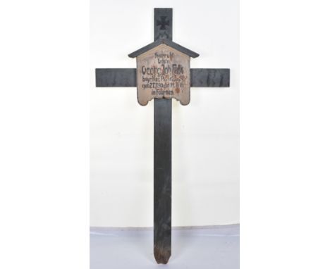 Rare WW1 German Bavarian Pioneer Regiment Grave Marker, interesting and poignant item from the great war being this wooden cr