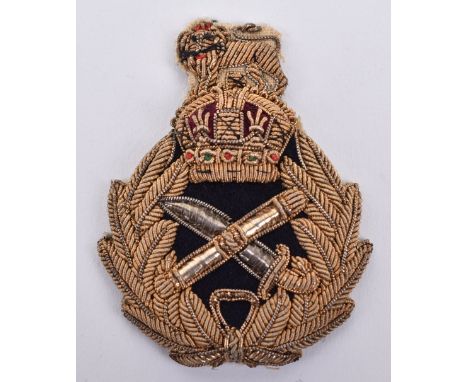 WW2 British Army Generals Cap Badge, fine bullion embroidered example, showing evidence of removal from a peaked cap. 