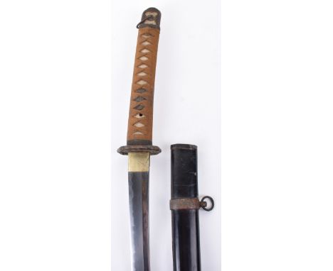 WW2 Japanese Army Officers Sword Katana, blade 66.5cms, signed with 4 characters and with Seki Arsenal stamp, single mekugi a