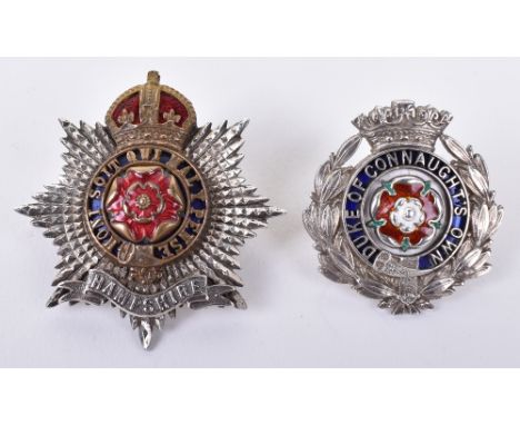 Hampshire Regiment Officers Cap Badge, fine example of a silver gilt and enamel badge with two lug fittings on the reverse an