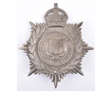 Post 1908 13th (Kensington) County of London Regiment Helmet Plate, fine white metal example of the eight pointed star with c