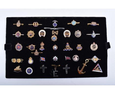 35x Sweetheart and Enamel Badges, mostly being brass and enamel examples, including Royal  Flying Corps, Royal Tank Regiment,