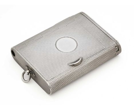 A VICTORIAN SILVER COMBINED CIGARETTE, SLOW MATCH AND VESTA CASE, H.W. & L. DEE, LONDON, 1871 oblong section rectangular, cov