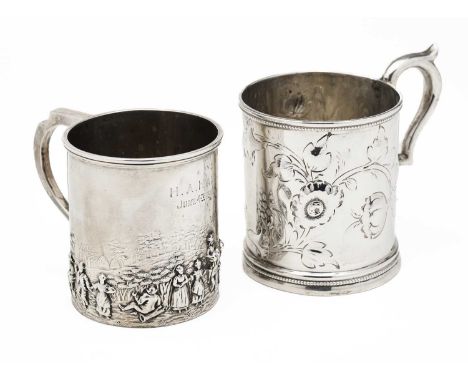 AN AMERICAN SILVER CHRISTENING MUG, RETAILED BY HENRY PEAT BUCKLEY, NEW ORLEANS, THIRD QUARTER 19TH CENTURY cylindrical, chas