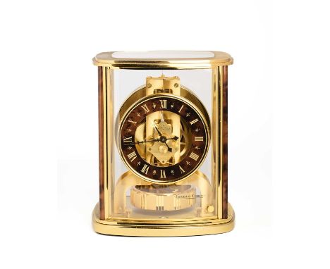 JAEGER LECOULTRE, ATMOS 'CINTREE', REF.5854: A SWISS GILT-BRASS SKELETON CLOCK, CIRCA 1980 'perpetual motion' temperature cha