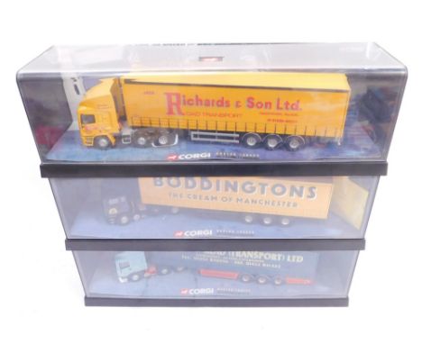 Various Corgi modern trucks 1:50 scale die cast lorries, Richards and Son, boxed. (3) 