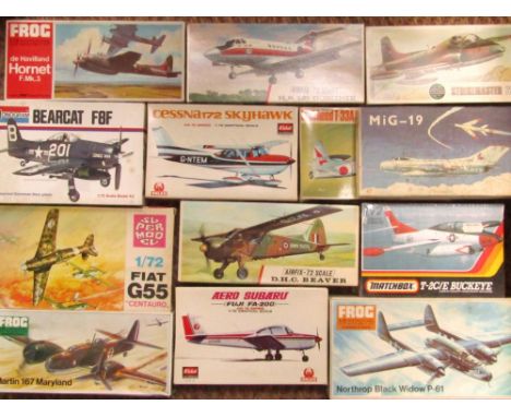 Frog and other 1:72 scale aeroplanes, to include MIG-19, Frog Martin 167 Maryland, etc., boxed. (a quantity)