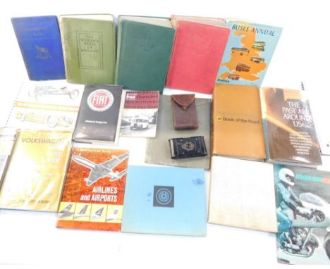 A group of automobile books and accessories, comprising the Wonder Book of Machinery, Fiat by Michael Sedgwick, The BP Book o