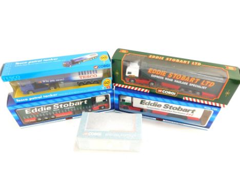 Corgi and other die cast lorries, 1:18 scale to include three Eddie Stobart lorries, unnamed lorry, and a Corgi Special Editi