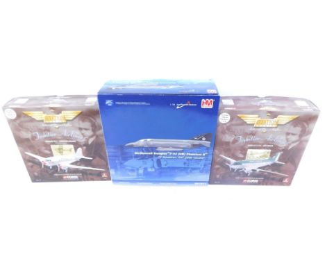 Three Corgi Aviation Archive 1:44 scale aeroplanes, to include Douglas C-47A-ARR Lingus, HM diecast, boxed. (3)