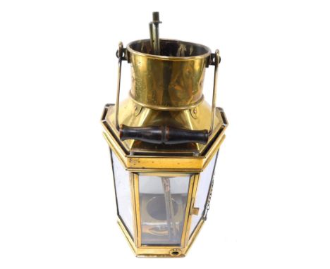 A Bullpit and Sons Limited of Birmingham flat backed carriage lantern, with swing handle, 42cm high.