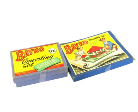 A Bayko O Building Set, and a Bayko OX Converting set. (2)