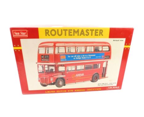 A Sunstar die cast Routemaster bus, 1:24 scale, RM2217, The Last Routemaster, boxed with certificate.